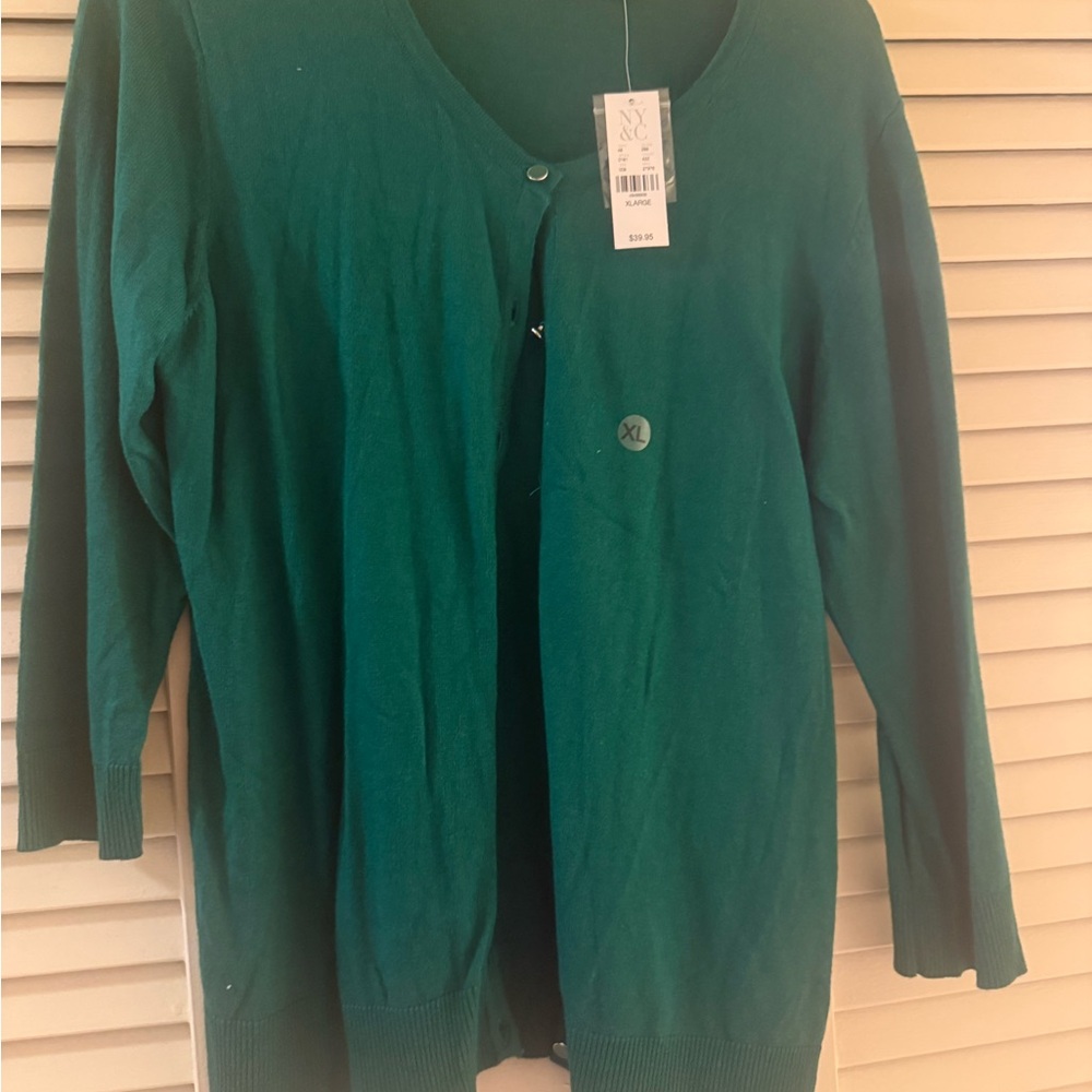 New York & Company Emerald Green Cardigan